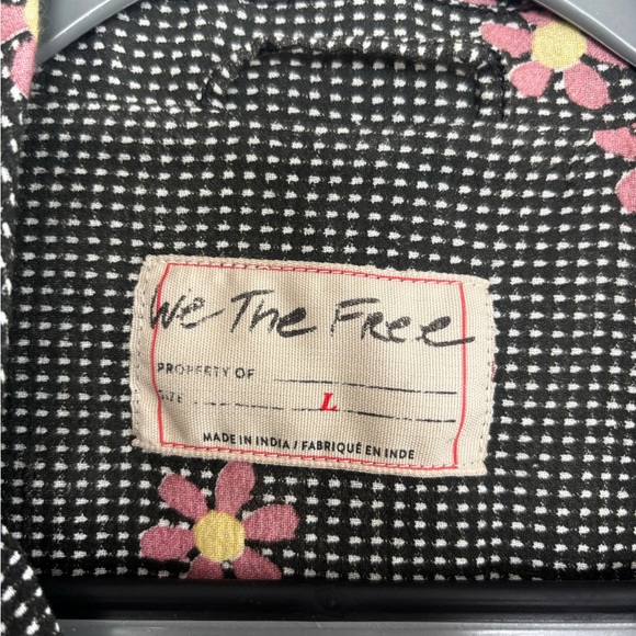 We The Free Floral Blazer Pink & Black Lined, NWOT, size L - Picture 3 of 4